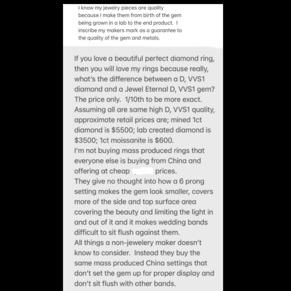 FIRM-2ct D, VVS1 Moissanite Ring - (gold) - Picture 9 of 15